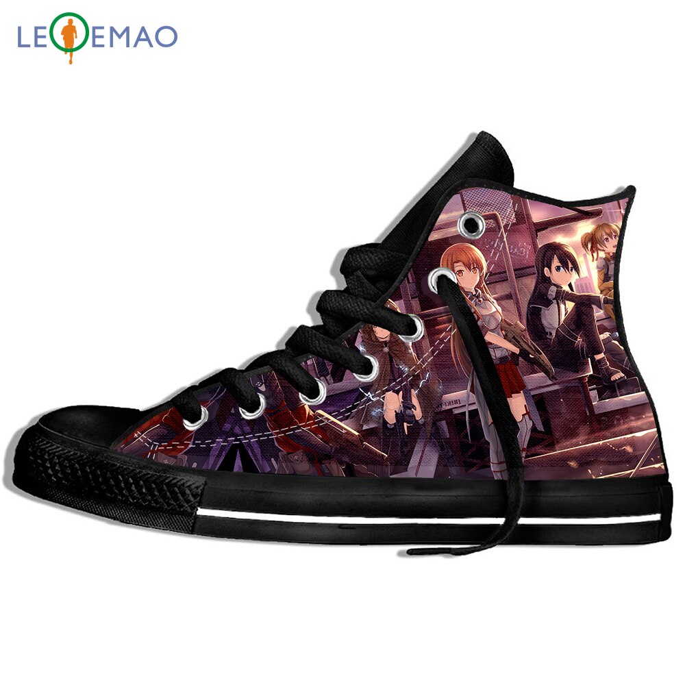 Outdoor Walking Shoes Full Print SAOAnime Sword Art Online Men Sport Shoes Comfortable Lace-up Students Sneakers