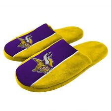Pair of Minnesota Vikings Big Logo Stripe Slide Slippers House shoes NEW STP18