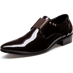 Patent Leather Rivet High Heel Shoes for Men