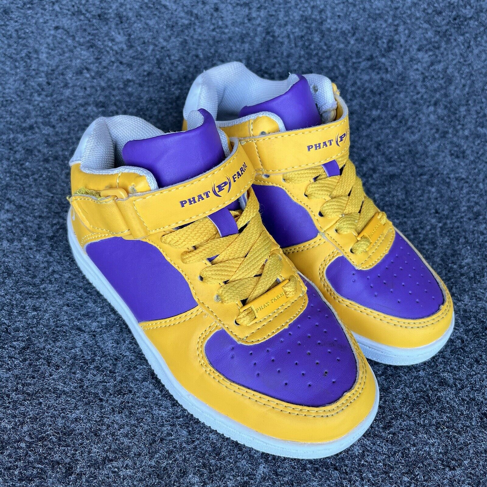 Phat Farm Shoes Sneakers Purple Yellow White Vikings Kids Size 12
