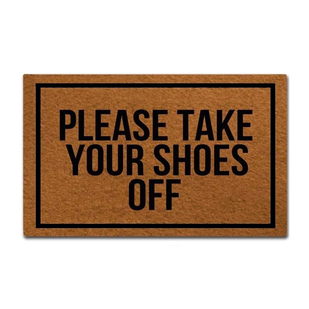 Please Take Your Shoes Off - woven outdoor mat design doormat for entrance door Funny Front indoor rug mat non slip