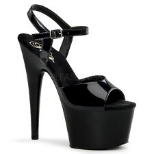 PLEASER Shoes Sexy Black Platform 7" Stiletto Exotic Stripper Dancer High Heels