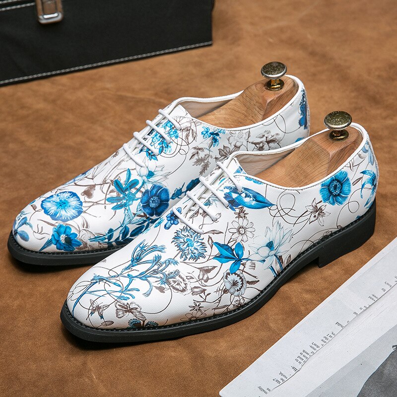 Plus Size 38-48 Men Luxury Microfiber Leather Print Casual Shoes 2022 Spring Autumn New Fashion Brand Business Dress Shoes