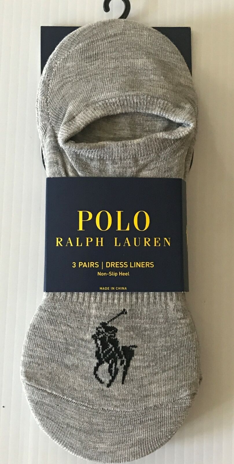 Polo Ralph Lauren 3 Pair No Show Dress Liners Socks Men's 6-12 Shoe Size