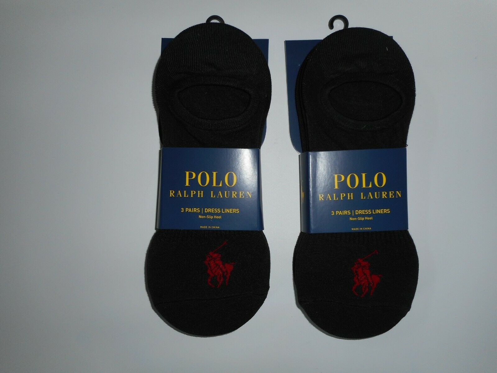 Polo RALPH LAUREN Black No Show 6 Pair Dress Shoe LINER SOCKS Mens 10 -13 NEW
