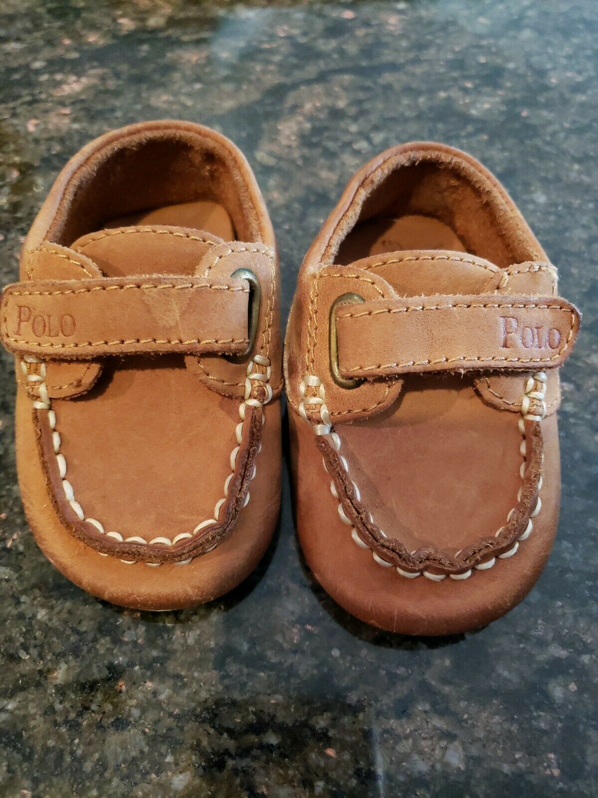 Polo Ralph Lauren Infant Boys Leather Loafer Shoes Size 2