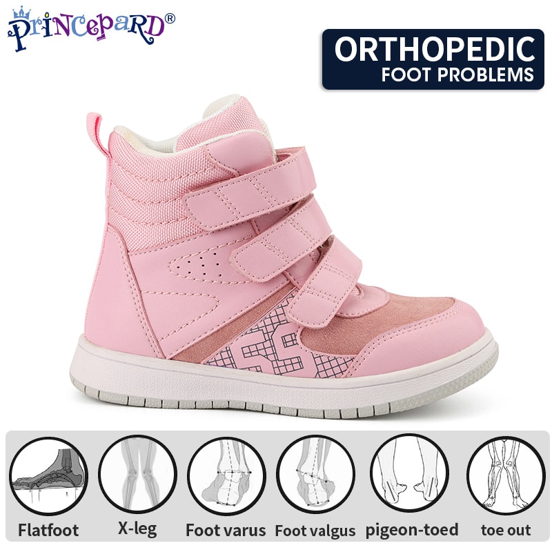 Princepard High Quality Children Baby Shoes Fashion Casual Boot Girls Kids Orthopedic Shoes for Boys Girls With Arch Support