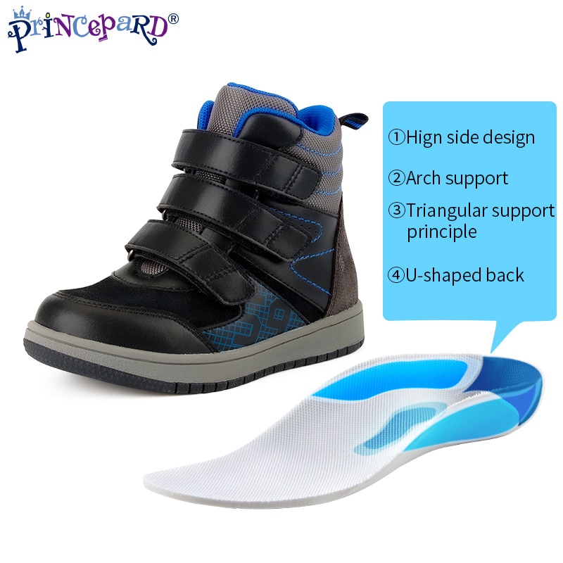 Princepard Toddler Orthopedic Sneakers Boys Girls Boots Orthotics Shoes with Insoles Arch Support Kids Flatfoot Walking Footwear