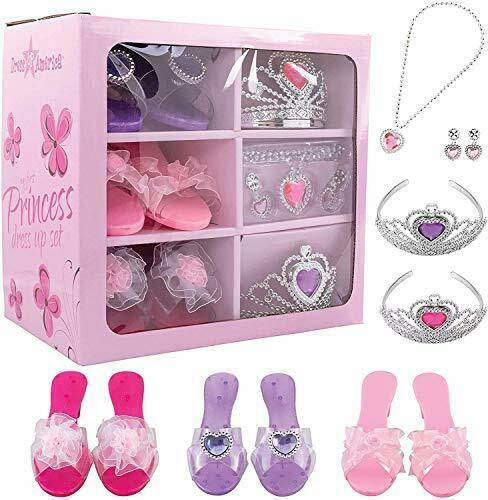Princess Dress Up Set Shoes and Tiaras for Little Girls By Dress Up America