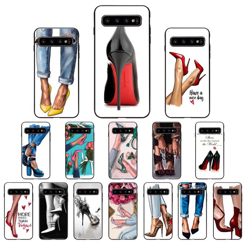 Princess Girl High Heel Red Black Shoes Phone Case For Samsung Galaxy S20Plus S20 Ultra S20 S10 S9 S8 Plus S7 Edge S21 S10E