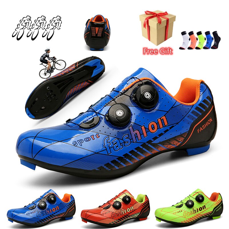 Professional Self-locking Men's Road Cycling Shoes Ultra Light Non-Slip Mountain Bike Cycling Shoes SPD Pedal Racing Flat Shoes