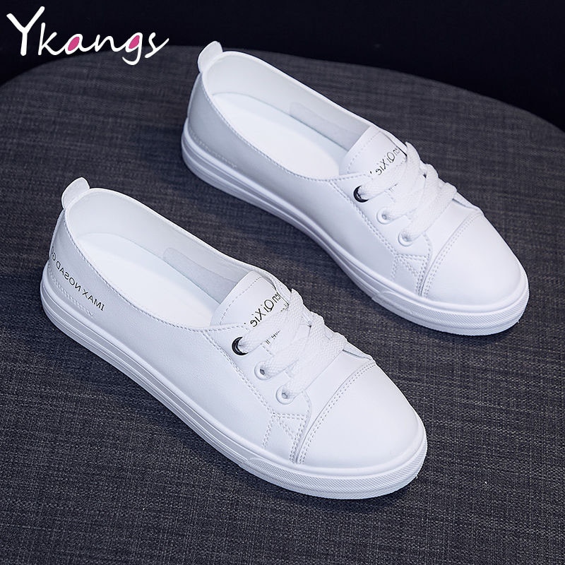 PU Leather Casual White Shoes For Students Women's Classic Vulcanize Shoes Comfortable Daily Wild Loafers Sneakers Streetwear