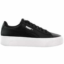 Puma Vikky Stacked Leather Platform Womens Sneakers Shoes Casual - Black -