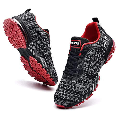 QAUPPE Mens Air Running Shoes Athletic Trail Tennis Sneaker BlackRed US 10.5 DM…
