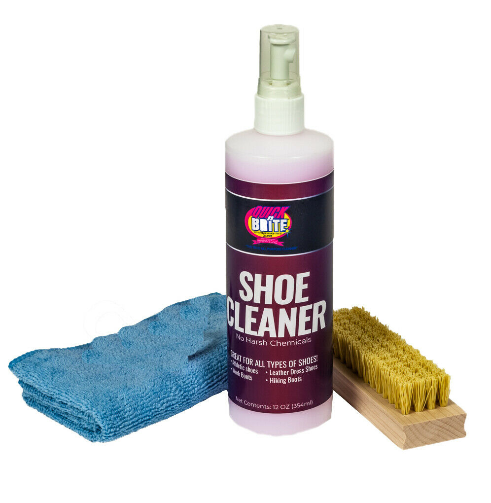 Quick N Brite 12 oz Shoe Cleaner Kit for Sneakers, Boots, and Dress Shoes