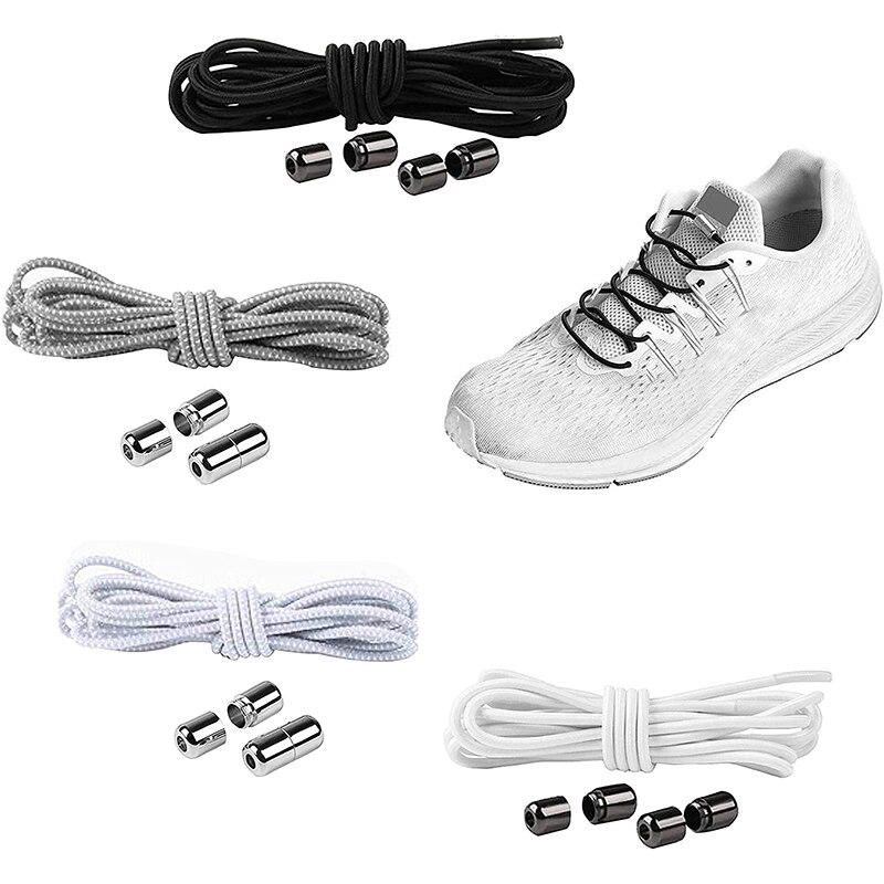 Quick No Tie Kids Adult Shoes Lace 4/3/2/1Pairs Elastic Practical Locking Shoelaces Semicircle Shoelace Sneakers Shoe Laces