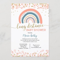 Rainbow Long Distance Baby Shower Invitation
