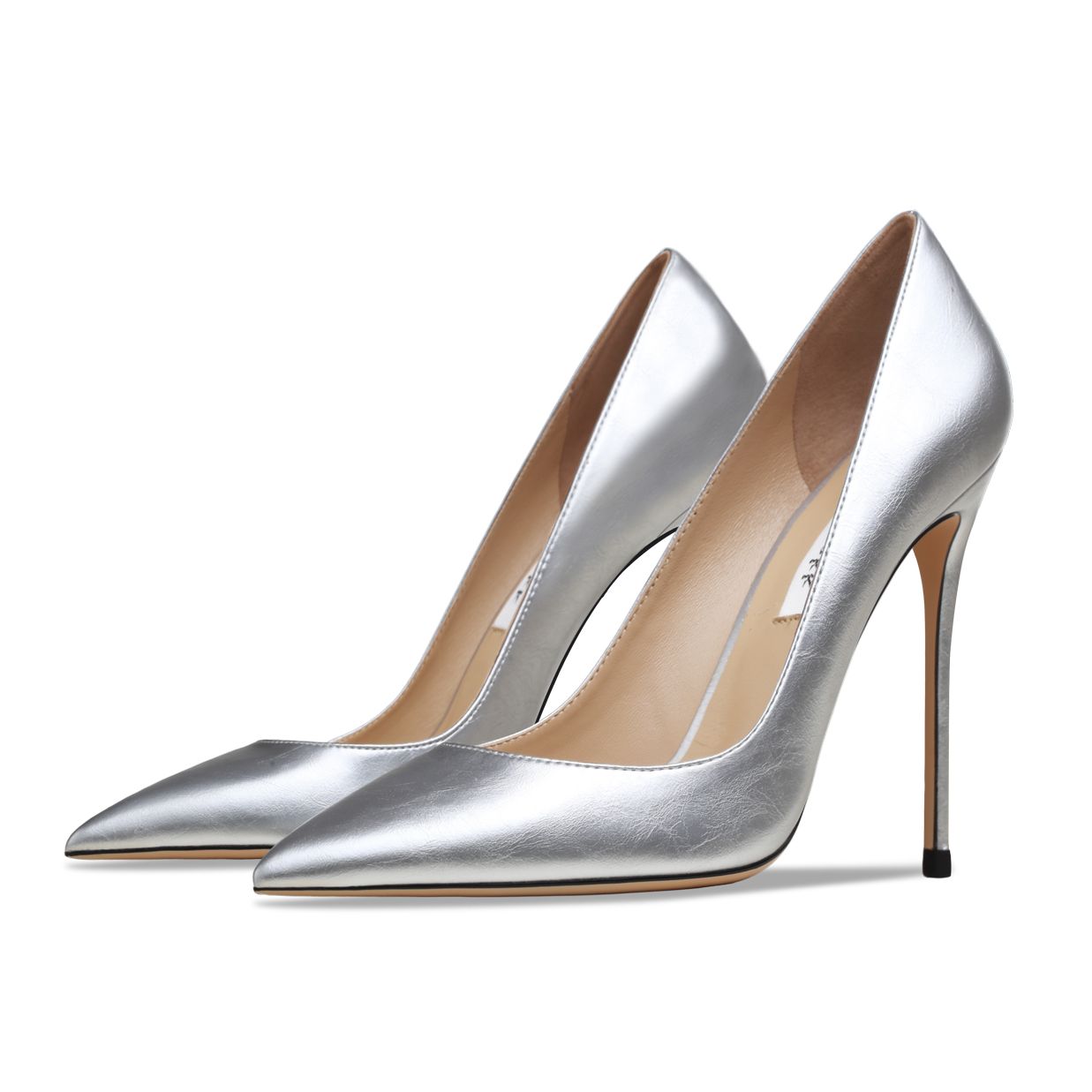 Real Leather Pointed Toe High Heels Silver Sexy Pumps Shoes For Women 2022 New Stilettos Fashion Luxury Wedding Party Shoes 8cm