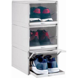 Rebrilliant Stackable Drawer Type Shoe Box, Shoe Organizer, Shoe Boxes Clear Plastic Stackable, Shoe Storage Boxes Clear Stackable | Shoe Case