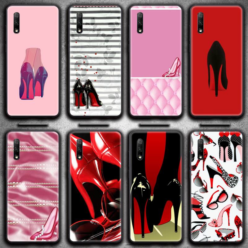 Red High Heel Shoe Phone Case for Huawei Honor 30 20 10 9 8 8x 8c v30 Lite view 7A pro