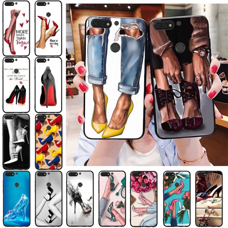 Red High Heel Shoes Phone Case For Huawei Honor 10X lite 7C 7A 8X 9X 8A 20lite 10lite 10i 8C 7X 8S 9A Y9 Prime Y7 Y6