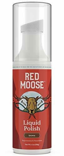 Red Moose Liquid Shoe Polish - 4 oz Sponge Top for Leather, Boots, Dress Shoes (