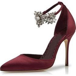 Red Rhinestone High Heel Dress Shoes Womens Pumps