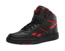 REEBOK BB4600 Men Basketball Shoes Black Red Faux Leather High Top Medium Width