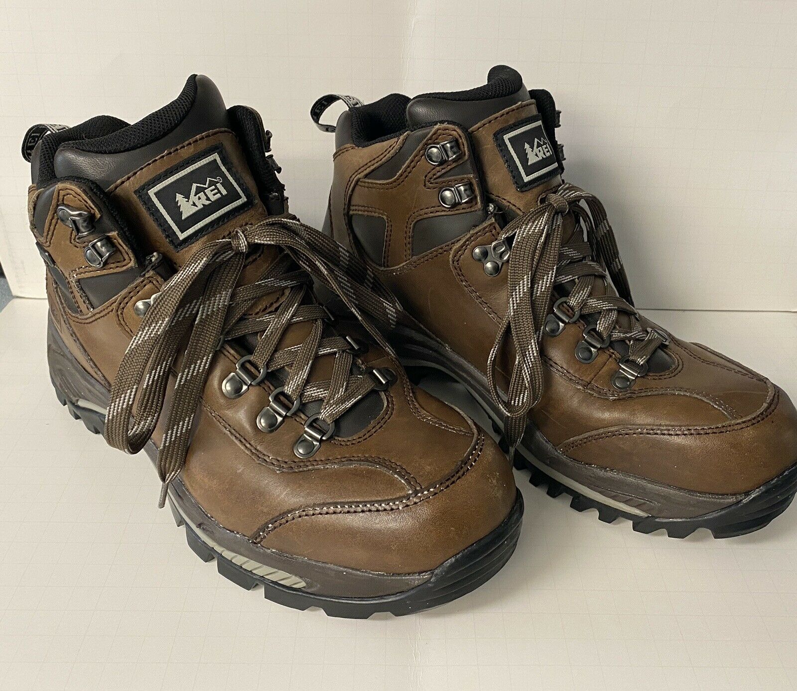 REI Brown Leather Ankle Hiking Boots Mens' size 10