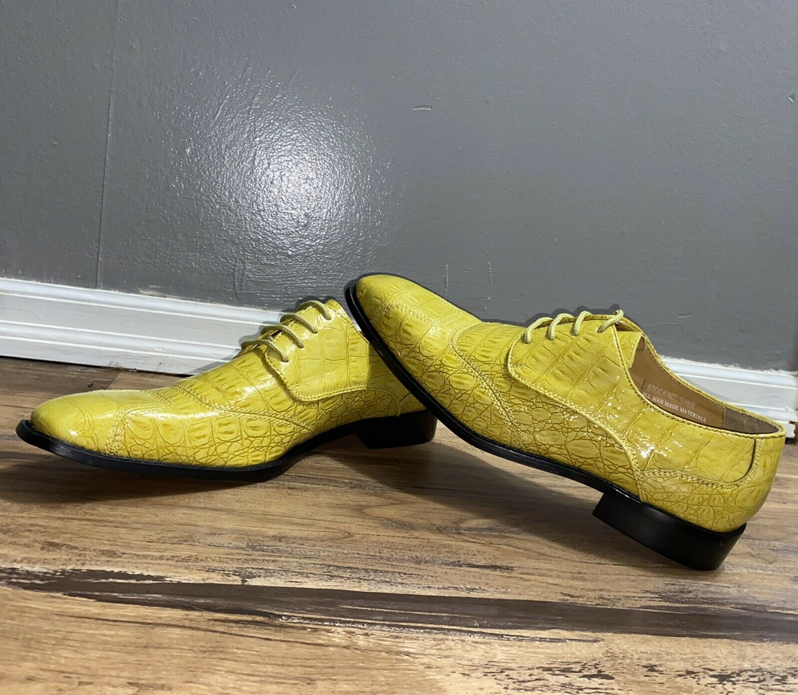 Roberto Chillini Men's Alligator Print Oxford Dress Shoes Size 11