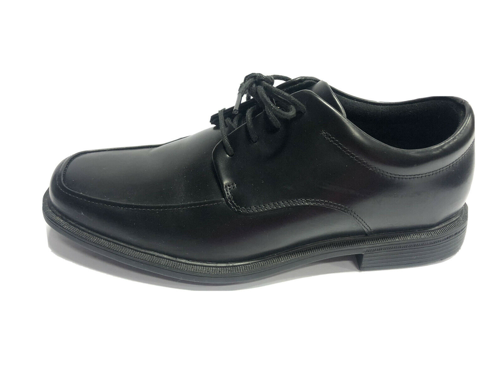 Rockport, Men’s Evander Moc Toe Black Leather Dress Shoes, Size 9.5 X-Wide
