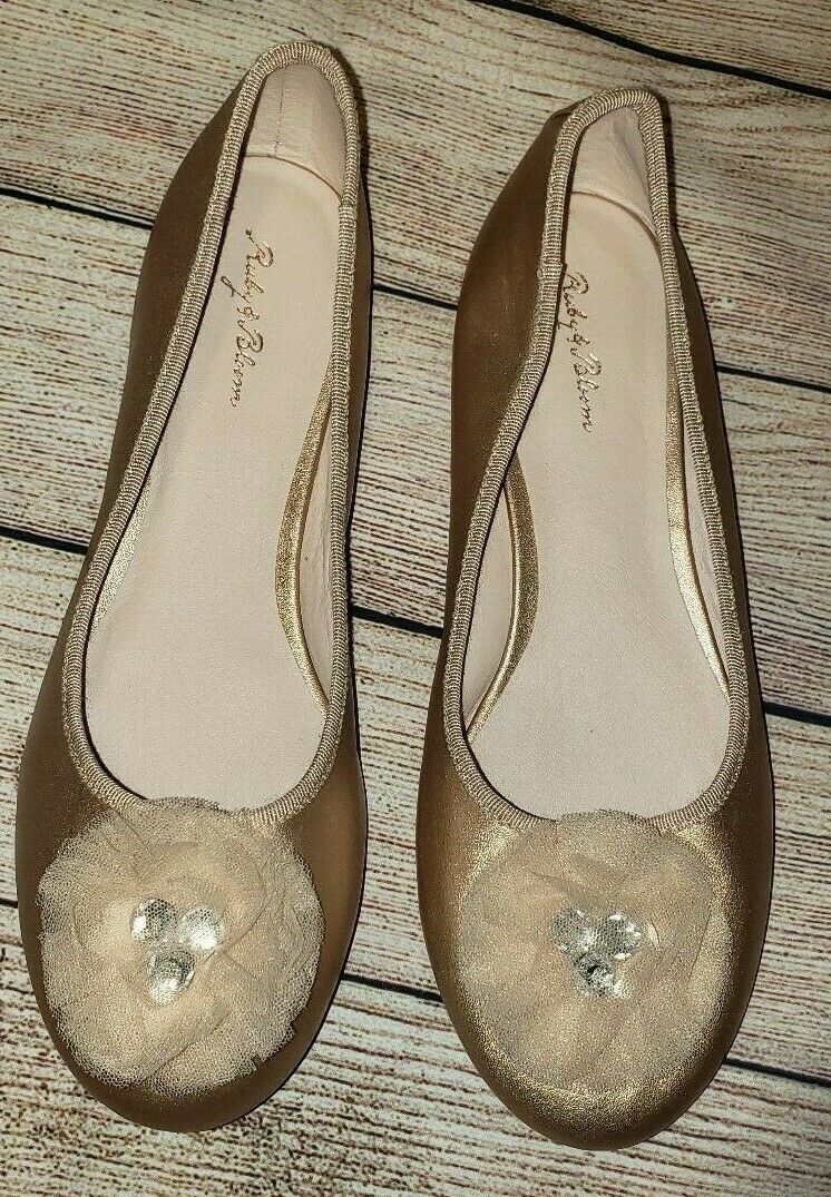 Ruby and Bloom Giana ballet Girls flats dress shoes Rose Gold - Size 4M New