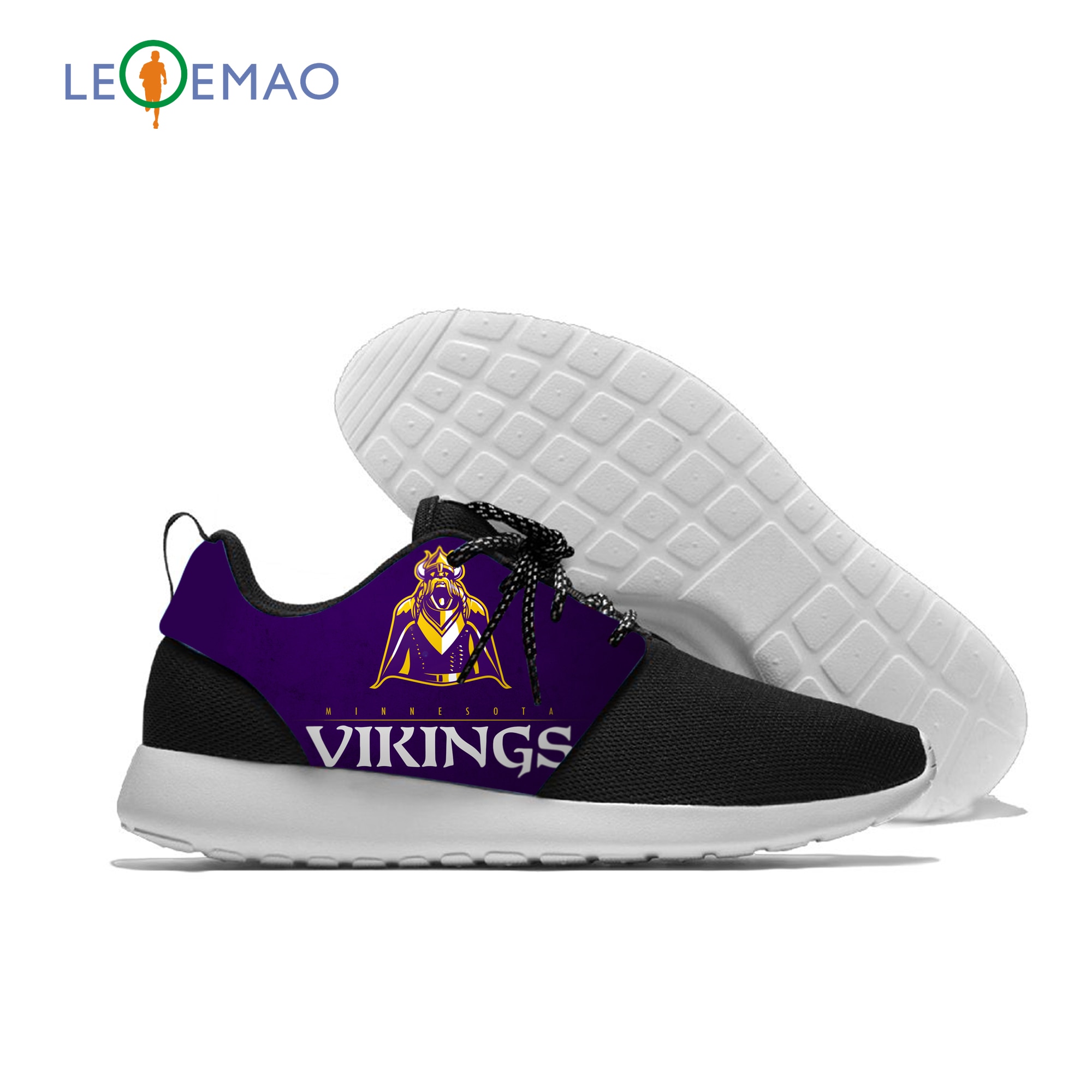 Running Casual Shoes Vikings Lightweight Breathable Sport Shoes Minnesota Football Fans Sneakers Running Shoes For Women Men