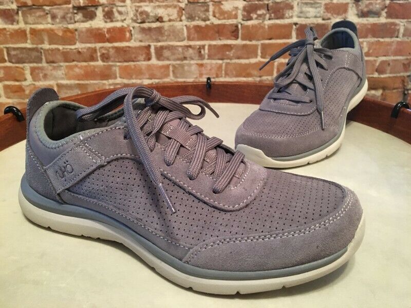 Ryka Grey Perforated Suede Slip on Lace Elle Sneaker Walking Shoes 7.5 Sale