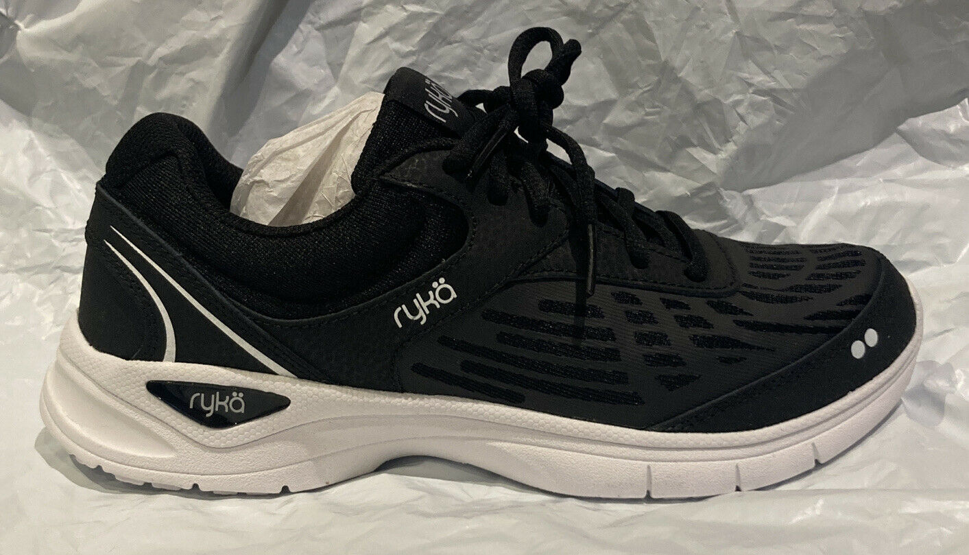 Ryka Womens Rae 2 Walking Shoes Black White Size 8 M US