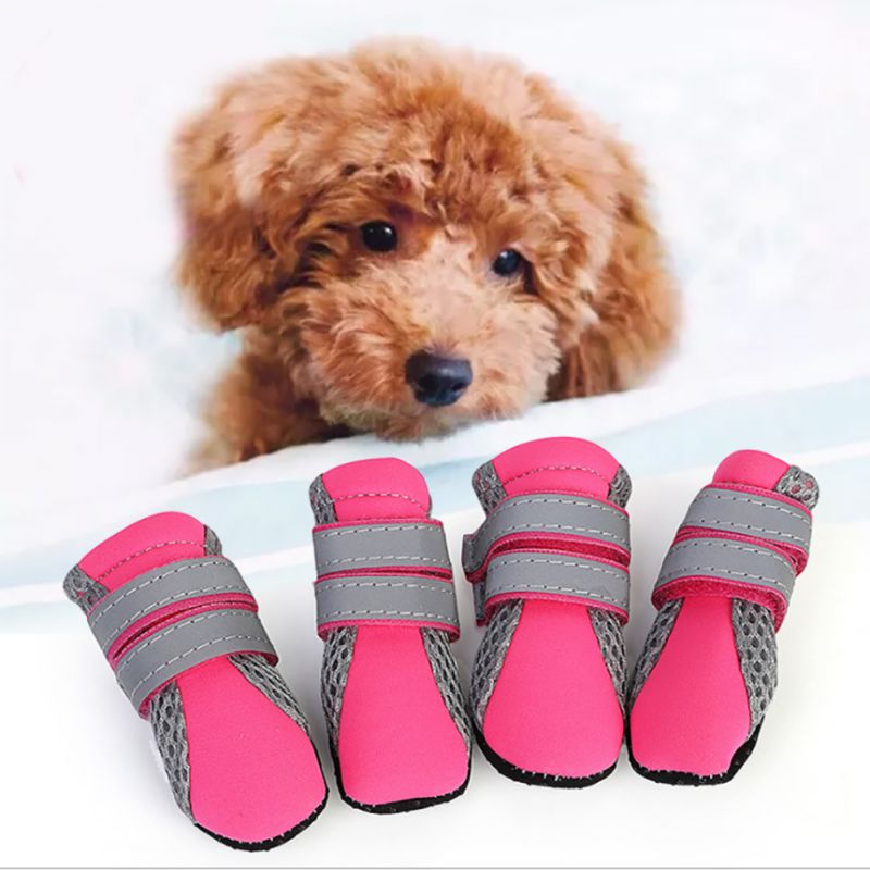 S-XL Summer Pet Shoes Non-slip Night Safe Reflective Boots Breathable Dog Net Soft Walking Shoes for Large Small Dogs Supplies