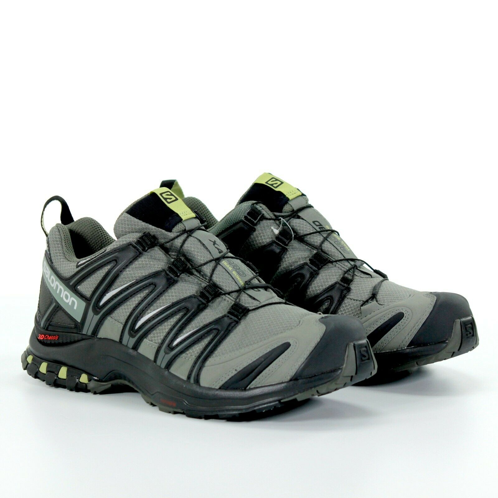 Salomon Mens XA Pro 3D Trail Running Low Top Shoes Black Castor Grey Size 10 New