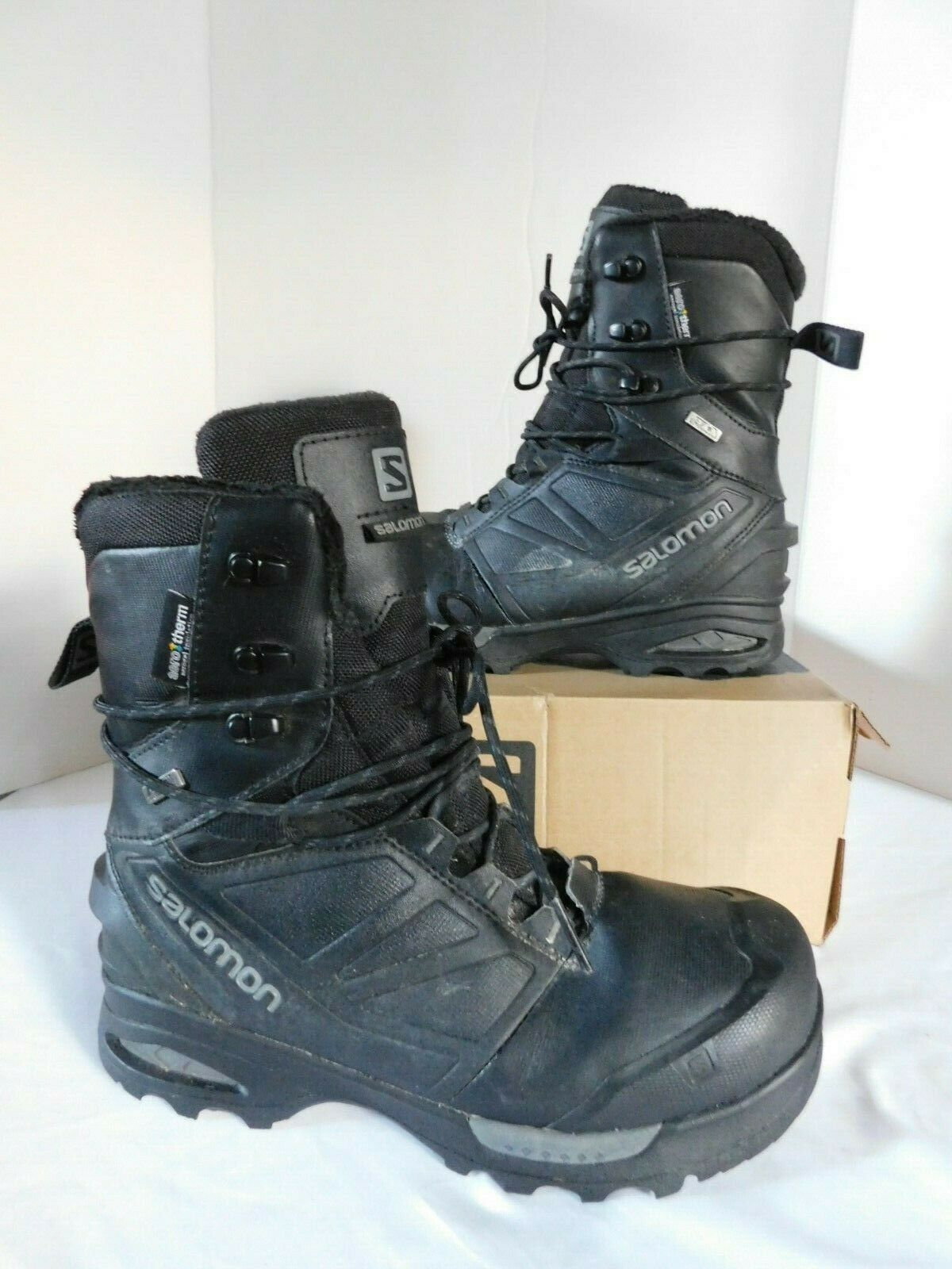 Salomon Toundra Pro CSWP Winter Hiking Boots Men's sz 9 M Black