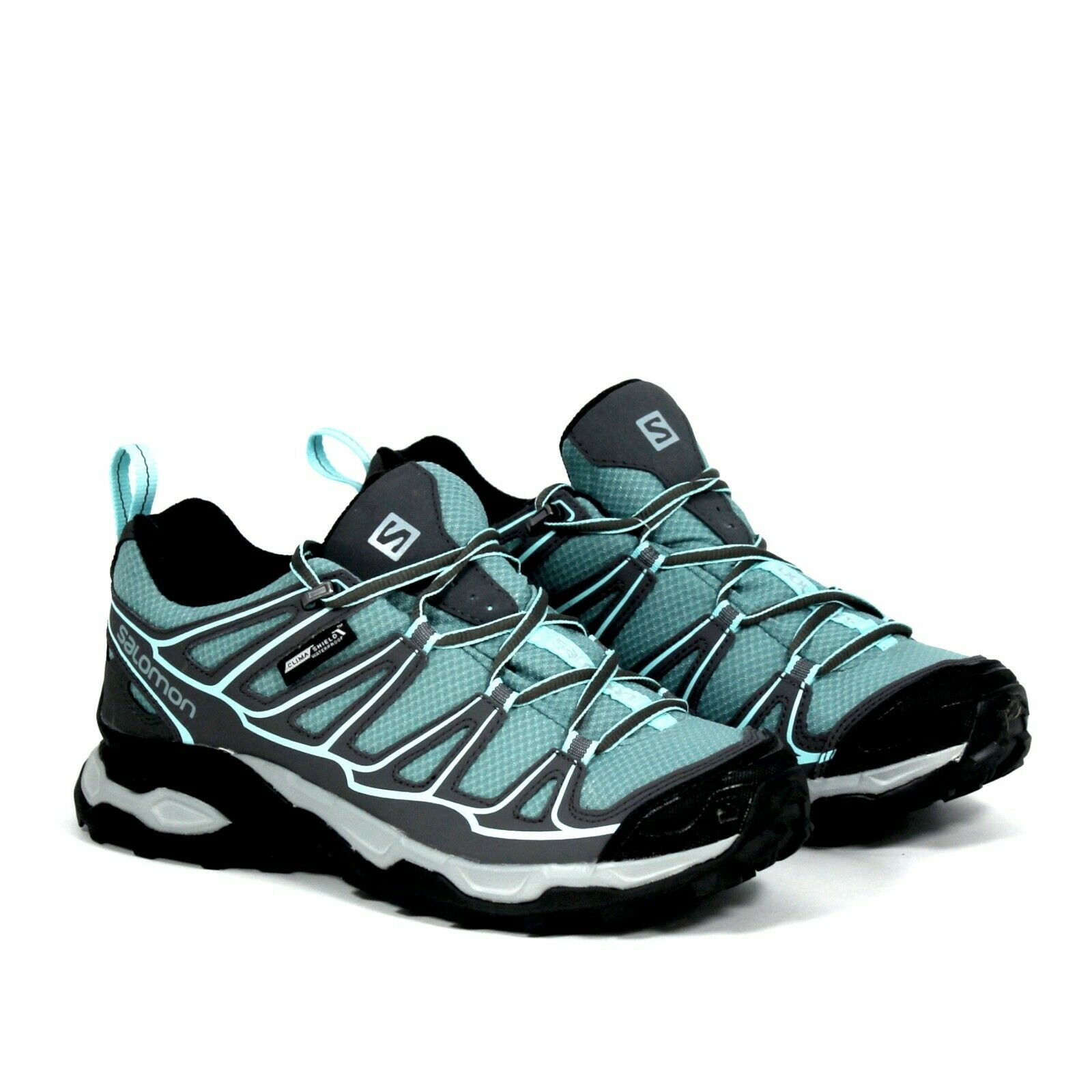 Salomon Womens X Ultra Prime CS WP Aruba Blue Grey Hiking Shoes Size 9 New