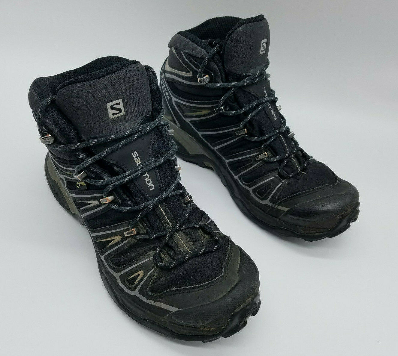 Salomon X Ultra Mid 2 GTX Gore-Tex Men's Trail Hiking Boots Black 370770 Sz 8.5