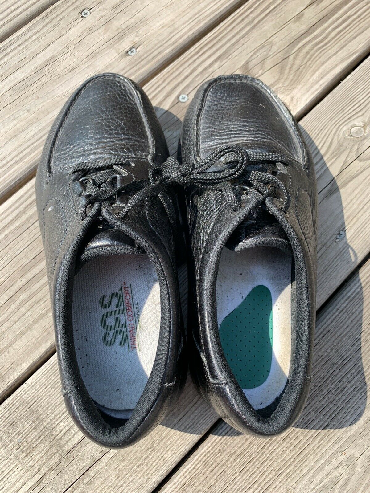 SAS Men's Shoes Lace Up Size 9.5 Wide Width Black Diabetic Walking Shoes Elderly