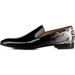 Serpentine Patent Leather Black Dress Shoes for Men