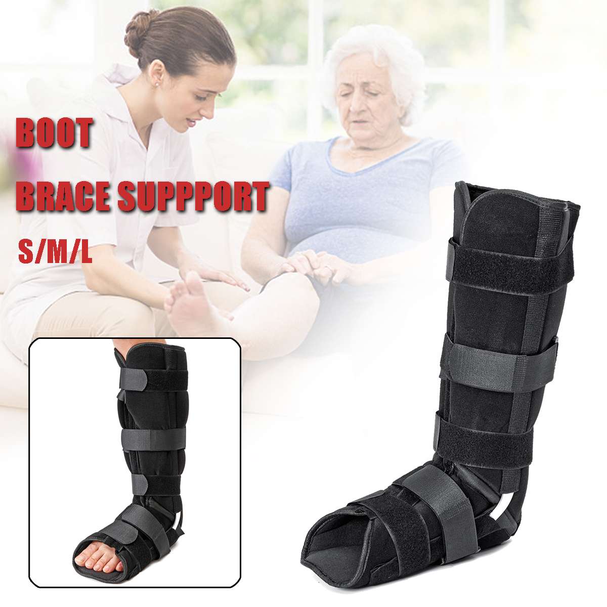 SGODDE 1Pcs Ankle Foot Brace Walking Walker Boot Achille Nursing Care Tendon Shoe Lower Limb Orthosis Splint Orthopedic Shoe