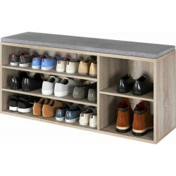 Shoe Bench Shoes Storage Organizer Rack Cabinet Cushion Seat Home Hallway UK - Homfa