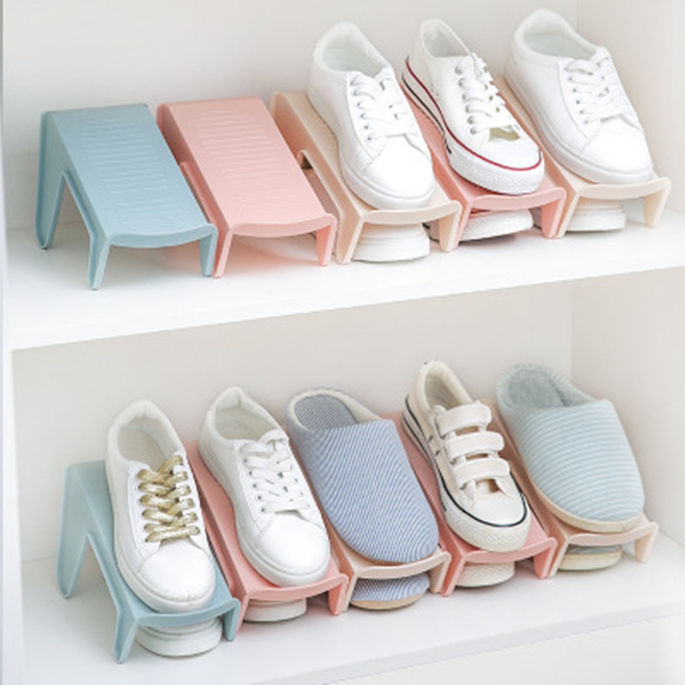 Shoe Rack Household Storage Shoes Save Space Shelf Double Shoe Support Plastic Integrated Simple Space Economy Shoe Storage Rack