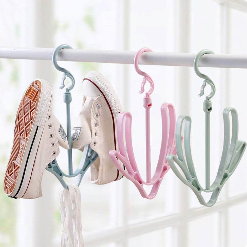 Shoes Drying Hanger Stand For Footware Shoes Organizer Shoes Hanging Rack Multifunction Windproof Shoes Holder Creative Shelf