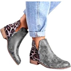 Short Boots Thick Heel Zipper Design Faux Leather Fashion Fall Short Shoes For Night Dancing
