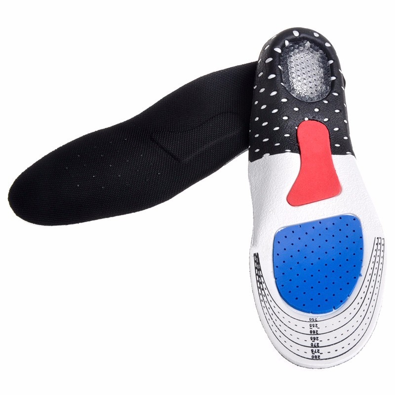 Silicone Sport Insoles Orthotic Arch Support Unisex Sport Shoe Pad Running Gel Insoles Insert Cushion for Walking Running Hiking