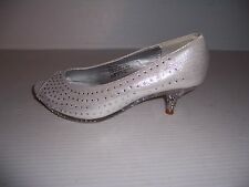 SILVER SLIPPER ANNA GIRL'S YOUNG LADIES SILVER PUMPS SHOES SIZE 3 NEW!