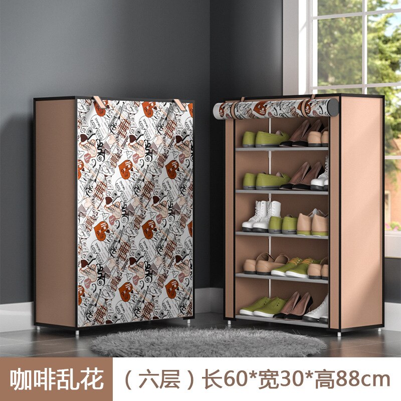 Simple shoe cabinet, shoe rack, dust-proof belt cover, multi-layer home bedroom entrance balcony student dormitory organization